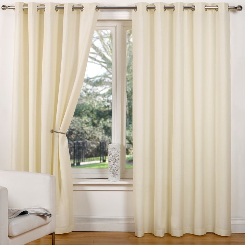 Canvas Eyelet Curtains (66" Width x 72" Drop) - Natural